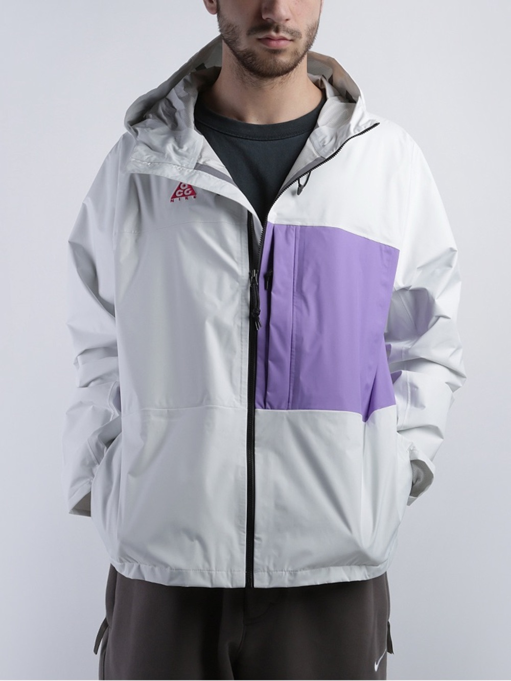 Nike ACG Rain Jacket Men L Waterproof Taped Seams Lightweight Trail Full Zip - Picture 2 of 15